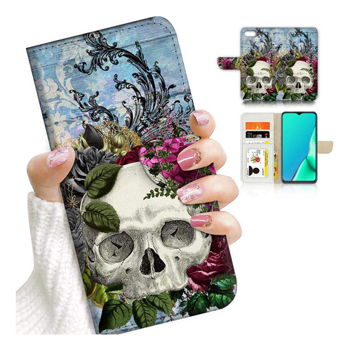 Para iPhone Funda Telefono Tapa Vintage Sugar Skull