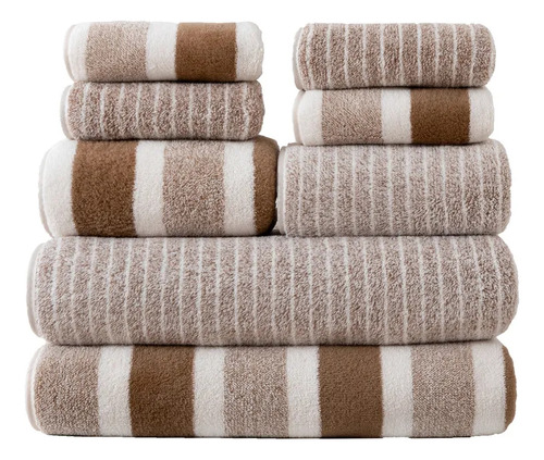 Juego De 8 Toallas De Baño Absorbentes Y Suaves A