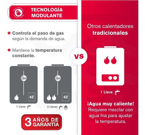 Calentador De Agua 14lt Gas Propano Tiro Forzado Dig Rheem Color Blanco Tipo De Gas Glp 120v