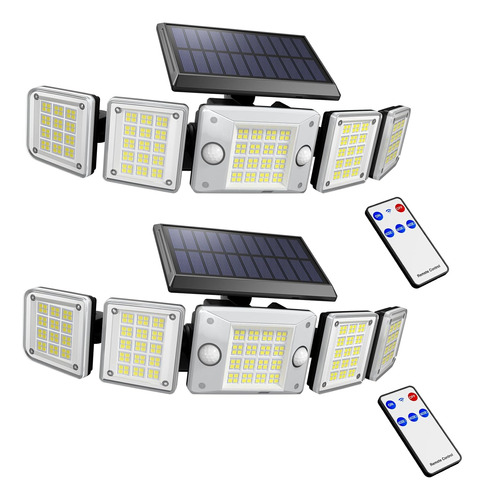 2 Pack Luces Solares Exterior, 3000lm 280 Led Luces Sol...