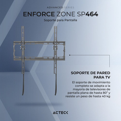 Soporte Para Pantalla 37 -70 Delgado Sp464 Fijo/inclinable Color Negro