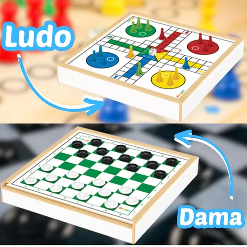 Jogo Ludo Tabuleiro Pinos Em Madeira mdf Clássico Especial em