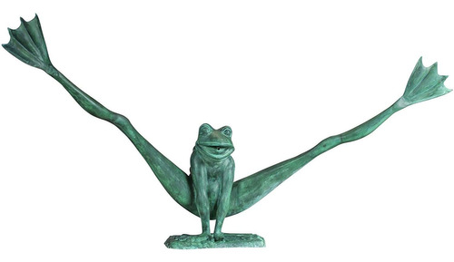 Design Toscano Piernas Leap Frog Jardín Estatua De Bronce, T