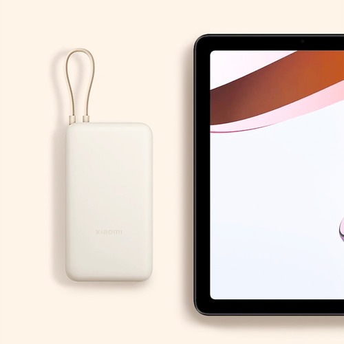 Power Bank Xiaomi 33w 20000mah Batería Portátil Con Cable Color Blanco