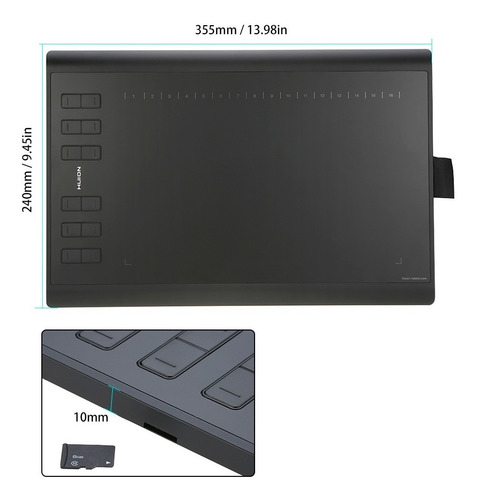 Tablet De Dibujo Huion 1060plus Con Tarjeta De Memoria De 8g