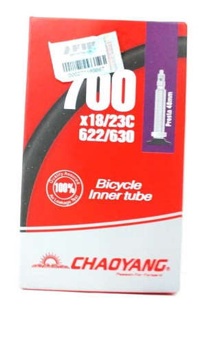 Imagen 2 de 6 de Camara Clincher Chaoyang 700x18/23 48 Mm=contino