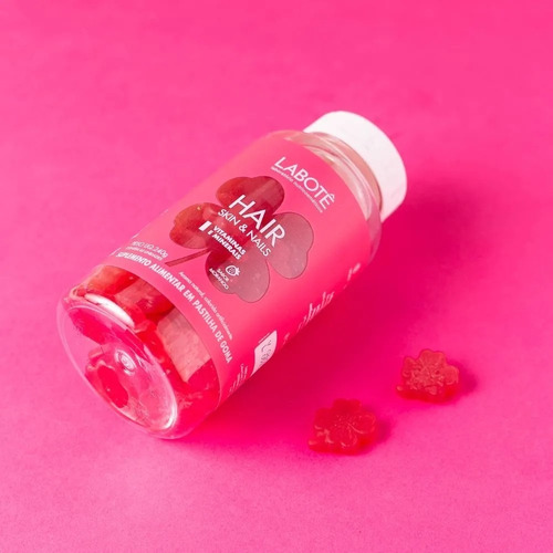 Labotê Kit De Vitamina Em Goma Cabelo, Pele, Unha 3 Unidades Sabor Morango