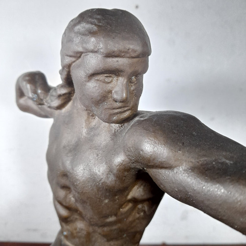 Imagem 5 de 10 de Estatua Escultura Ferro Fundido Arqueiro Antiga 30 Cm Altura