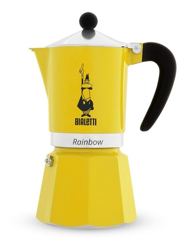 Cafetera Italiana Bialetti Rainbow 3 Tazas Amarilla