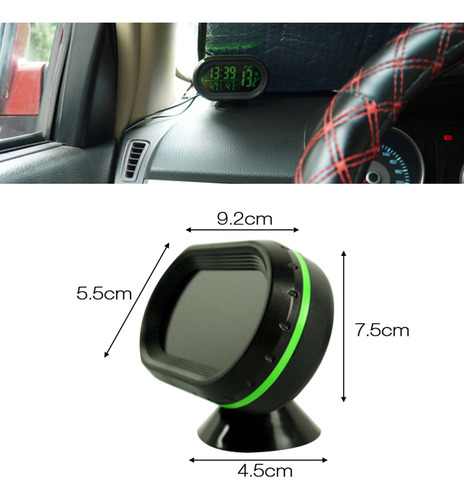 Reloj Digital Con Termómetro De Coche Dc 12 V, Reloj Led Par