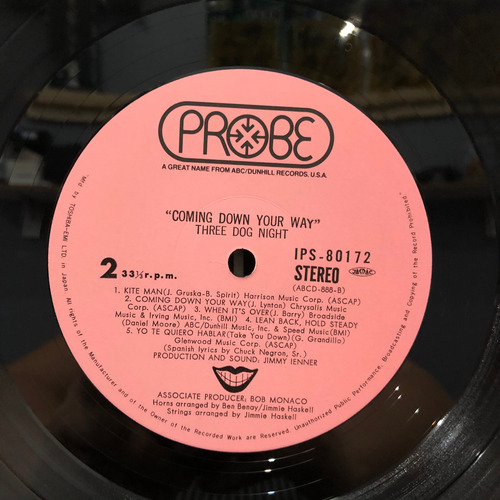 Three Dog Night Coming Down Your Way Lp Ed. Japonesa Com Obi