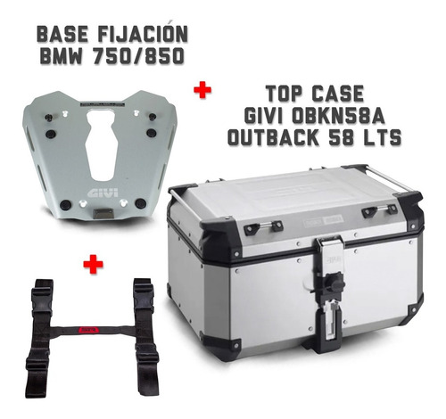 Top Case Givi 58lts+base Fijación Bmw 750/850 Gs Stockrider