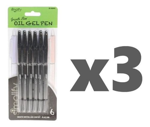 Boligrafo Gel Color Negro Marca Simplify