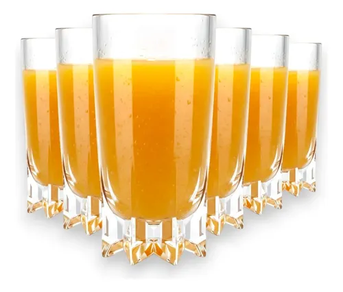 Jogo 6 Copos Vidro Cristal 270ml Transparente Luxo Premium