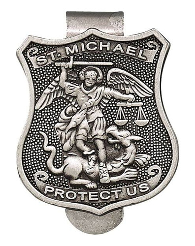 Extel Pewter St Michael Patron Visera Policia Clip Para