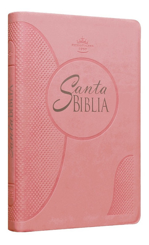 Imagen 1 de 9 de Biblia Rvr-1960 Letra Grande Imitación Piel Color Rosa Claro