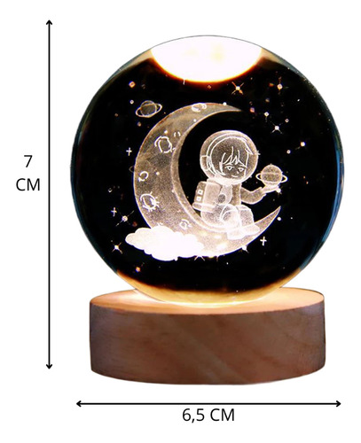 Lúminaria De Mesa Led Bola Cristal Bm-f976b