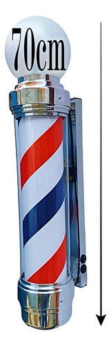 Barber Pole Giratório 70cm Voltagem Bivolt Estilo Americano