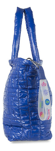 Bolsa Cloe Tote Para Mujer Material Reciclado Asa Removible Color Azul