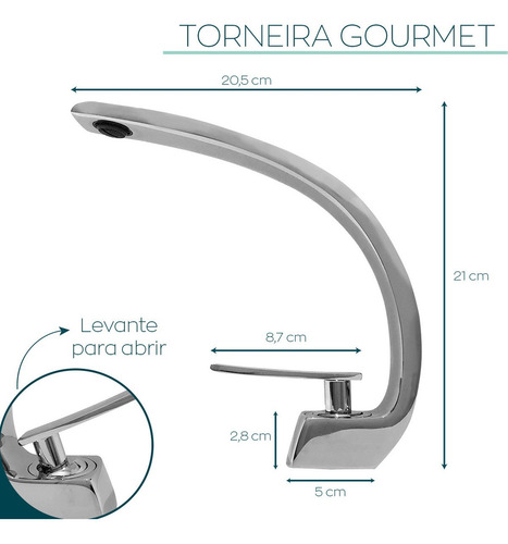 Torneira Banheiro Curvada Cascata Misturador Monocomando Metal Cromado Bancada Pia Lavabo Alto Padrão Torneira Curva Slim Bica Baixa Quente Frio Dona D.cor