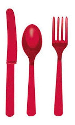 Cubiertos Mix P 20 Rojo Red Tenedores +cucharas +cuchillos