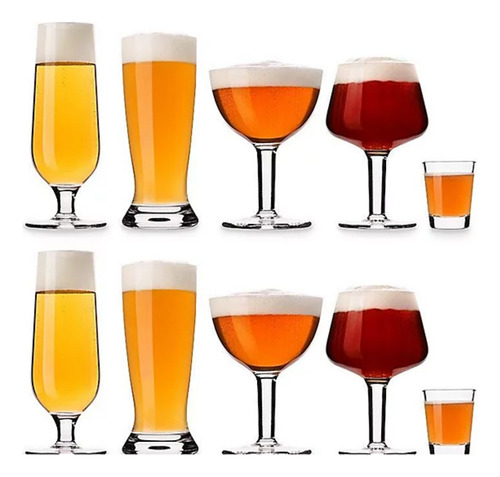 Set De Diez Vasos De Cata/ Degustación Para Cerveza Vacuvin