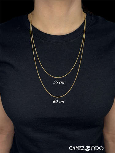 Cadena Oro 10k Italiano Torsal Estilo Cuerda 1mm 55cm