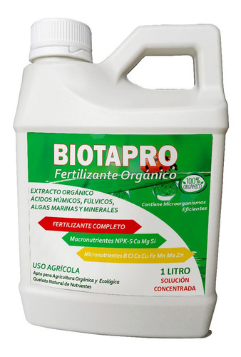 Fertilizante Órganico Líquido Abono Biofertilizante 1 Litro