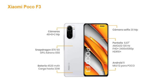 Xiaomi Poco F3 5g Dual Sim 256 Gb Blanco Ártico 8 Gb Ram (Usado)