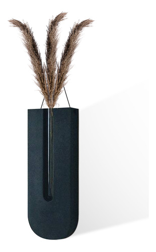 Jarrón De Madera Para Decoración De Pared, Negro