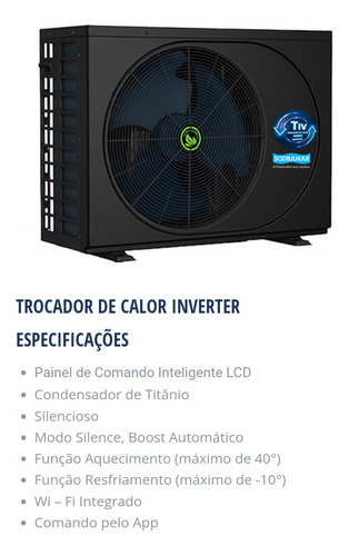 Trocador De Calor Inverter Sodramar Ht Tiv 65 Wifi 42m2