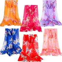 Comprar 6 Bufandas Para Mujer, Ligeras, De Seda, Para Verano, Estamp