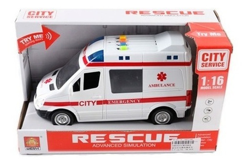 Ambulancia A Fricción Con Luz Y Sonido 1483523