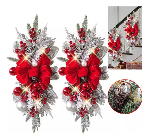 2 Adornos Navideños Colgantes, Guirnaldas Navideñas Para