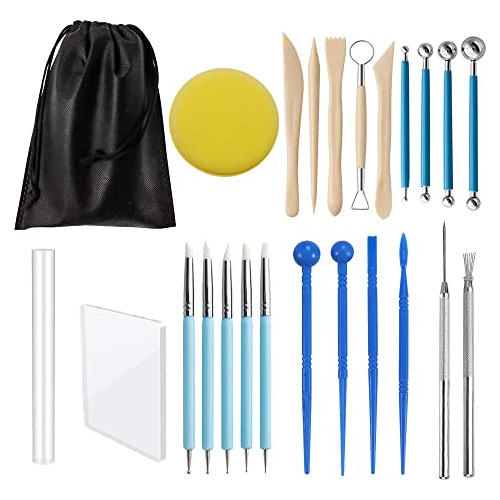 Polymer Clay Tools Set,24pcs Pottery Tools Kit,dotting ...