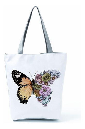 Bolso De Mano Con Estampado De Mariposas, Bolsa De Mano C 