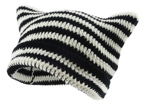 Gorro De Ganchillo Con Orejas De Gato, Gorro Tejido, Ropa 1