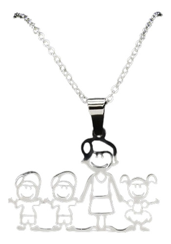 Collar Familia Mamá Hijos Hija + Caja Regalo Joyas