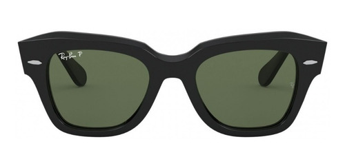 Anteojos Ray Ban State Street Polarizados Rb2186 901/58 - Lente G-15 Green Armazón Polished Black Diseño 49mm