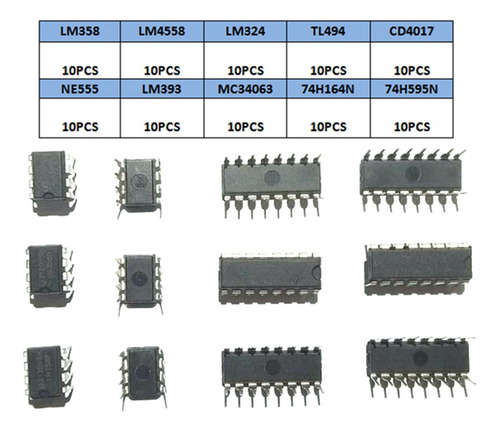 Conjunto De 100 10 Tipos Kit De Surtido De Chips De Circuito