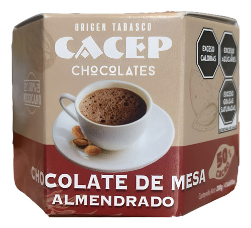 Chocolate De Mesa Almendrado 50% Cacao, 4 Tablillas