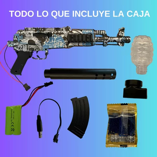 Pistola Arma Hidrogel Ak47 Bolas De Gel Automtica Electrica Rojo