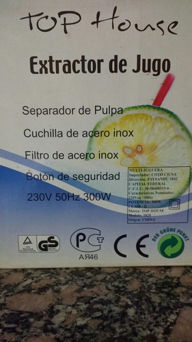 Extractor De Jugos Top House Modelo 1020
