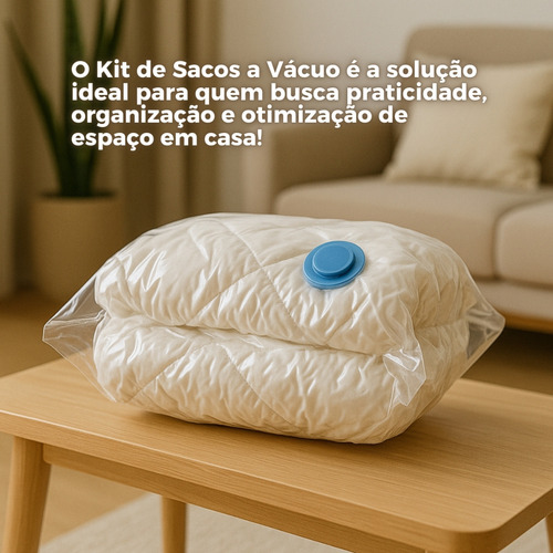 Kit 12x Saco À Vacuo Embalagem Organizador De Malas Viagem Roupas Edredom Reutilizável Dommely Tamanhos 5x 50x60 4x 60x80 3x 80x100