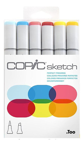 Caneta Copic Sketch Estojo 6 Cores Perfect Primaries - Copic