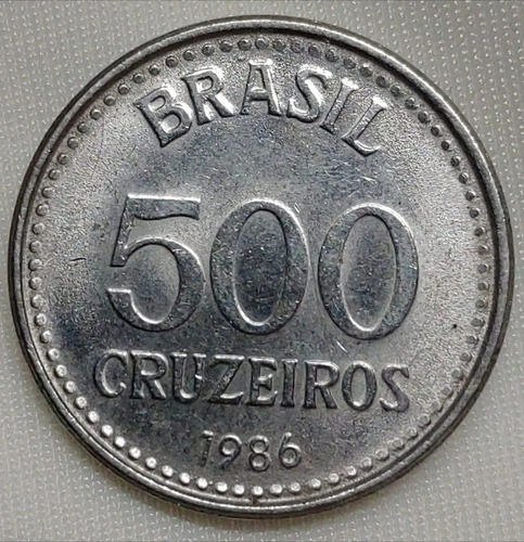 Brasil Moneda De 500 Cruzeiros 1986 - Km#597