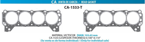 Junta Cabeza Para Ford Explorer 5 V8 1996 1996 16 Valvulas T