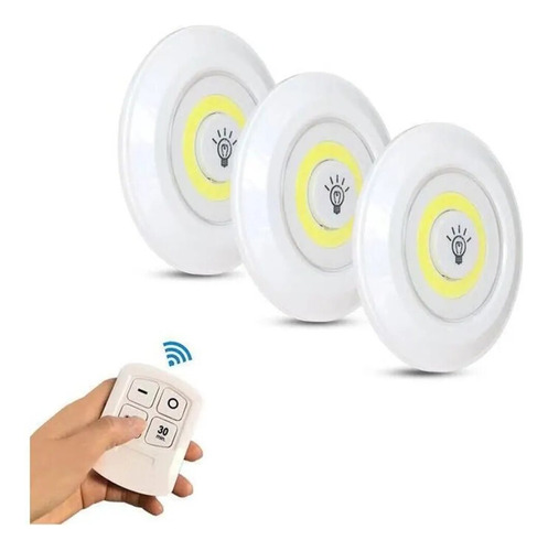 Set De 3 Luces Led Inalámbricas De Emergencia Control Remoto