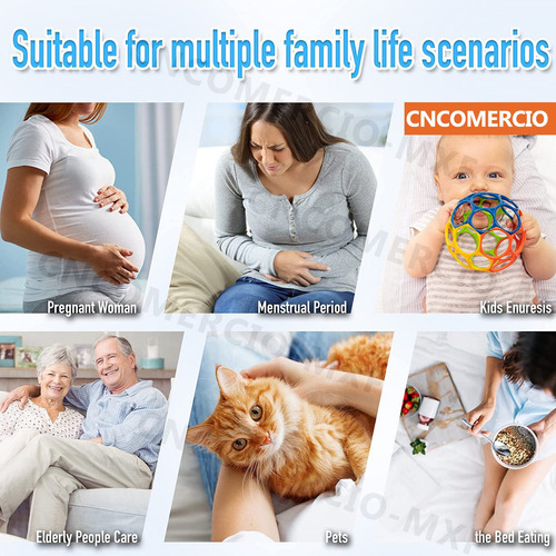Cubre Colchon Impermeable 3 Capas Protector Individual Color Blanco Diseño De La Tela Liso