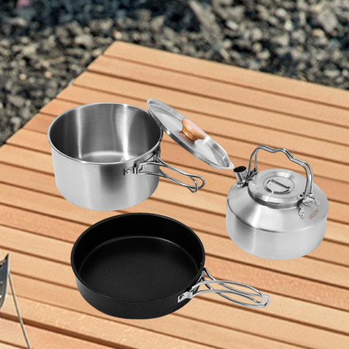 Juego De Utensilios De Cocina Para Acampar, Sartén Con